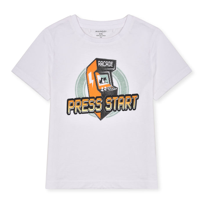 MNR Boy Press Start Printed T-shirt