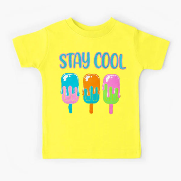 Yellow Stay Cool Ice-Cream Printed T-shirt