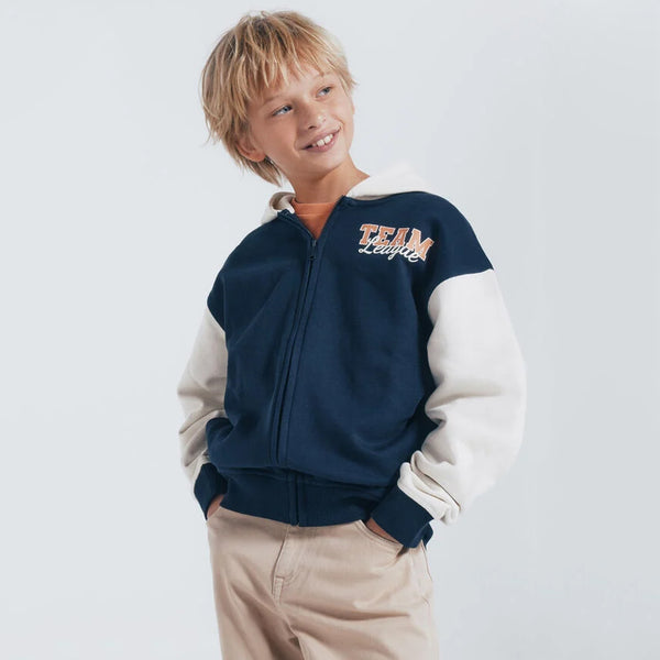 SP FD Navy Blue Zipper With Off-white Team League Printed Hoodie