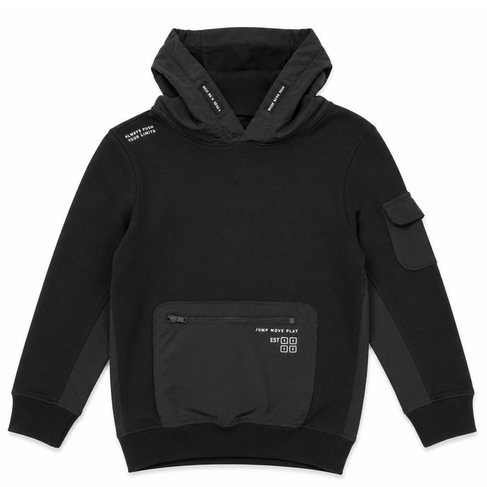 Boy Black Front Pocket Jump Move Play Hoodie