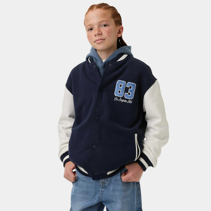 MS Boy Blue and White Inner Fleece Hood