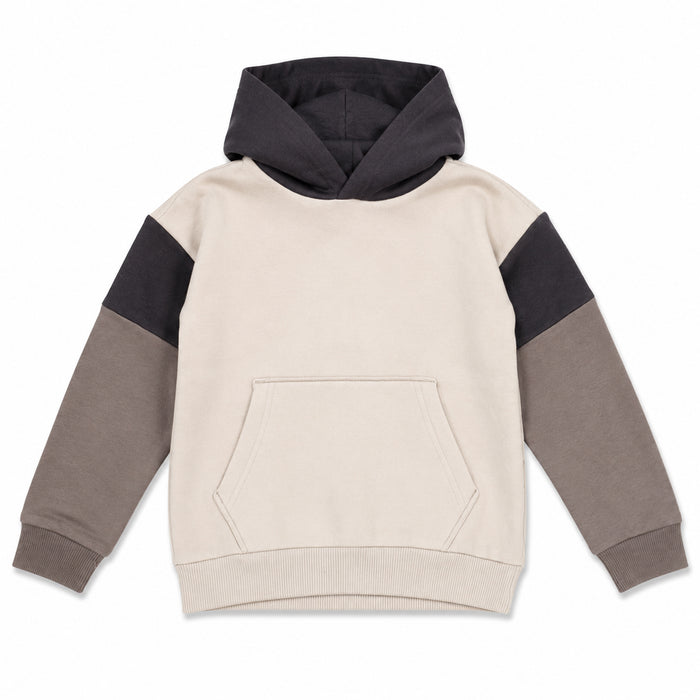 Boy Off-white and Grey Inner Fleece Hoodie