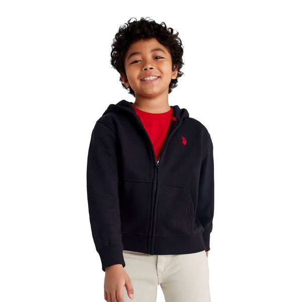 UP Black Zipper Inner Fleece Hoodie