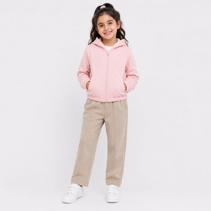Girl Pink Zipper Hoodie