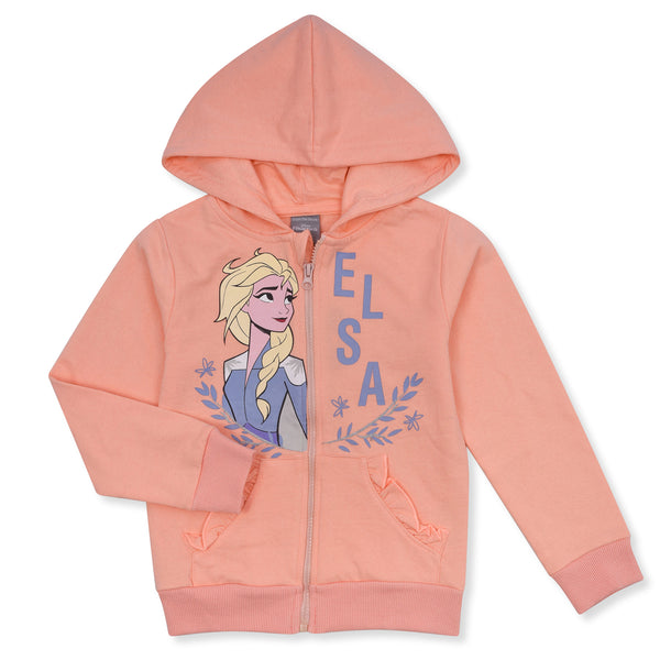 DNF Peach Elsa Printed Zipper Hoodie