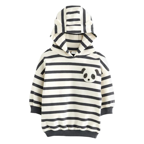 NXT White And Grey Lining Panda Sweat Hoodie