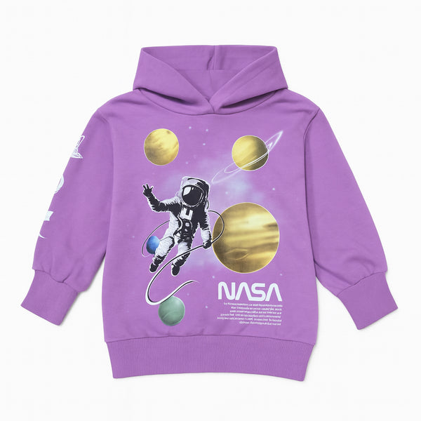 NXT Girl Purple Space NASA Printed Hoodie