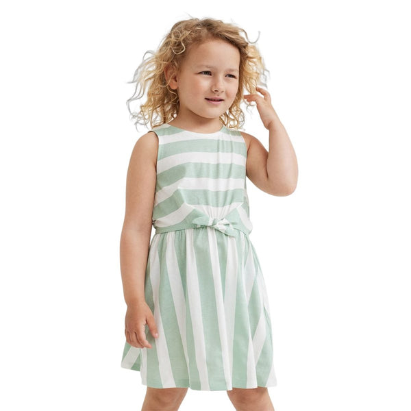 HM Sleeveless Soft Cotton Jersey Dress With Sewn-In Tie - TinyTikes.pk