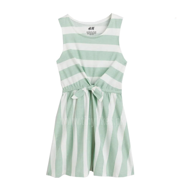 HM Sleeveless Soft Cotton Jersey Dress With Sewn-In Tie - TinyTikes.pk