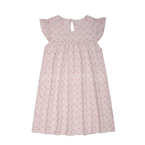 CA Half Sleeve Pink Frock With Floral Print - TinyTikes.pk