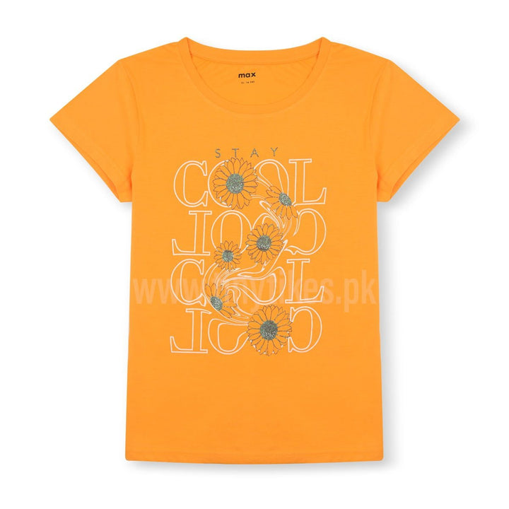 MX Half Sleeves T-Shirt Organic Cotton Yellow Color - TinyTikes.pk
