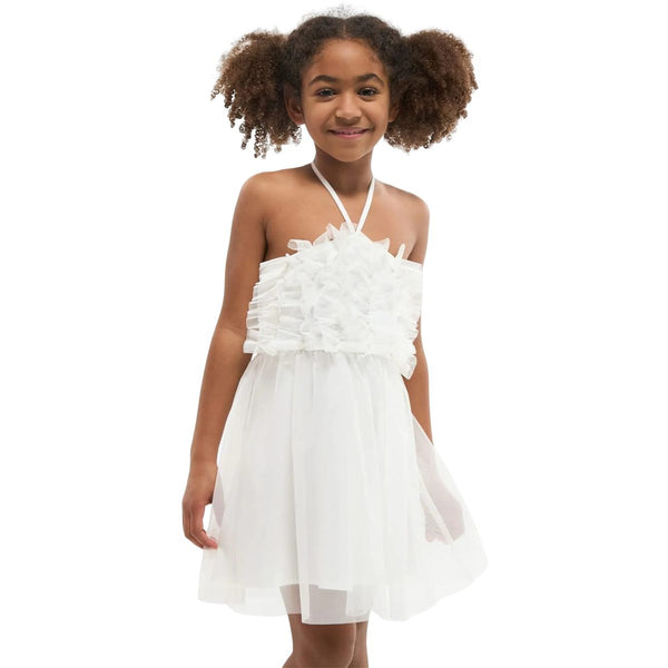 Terranova Ruffle Pony White Dress - TinyTikes.pk