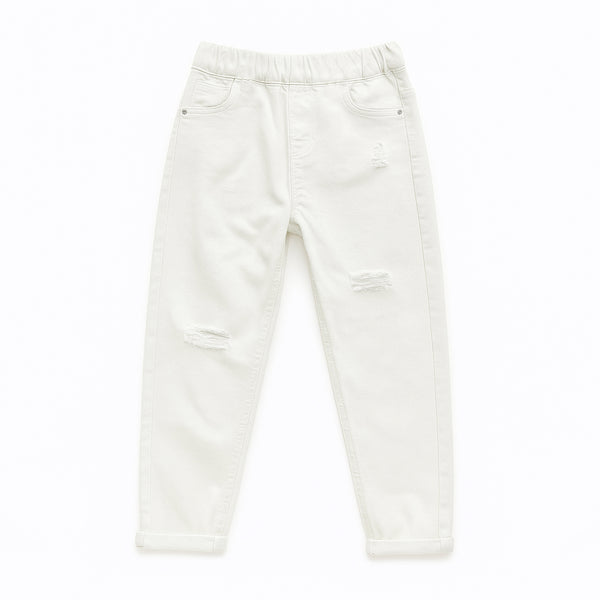 Boy Denim White Raugh Pant