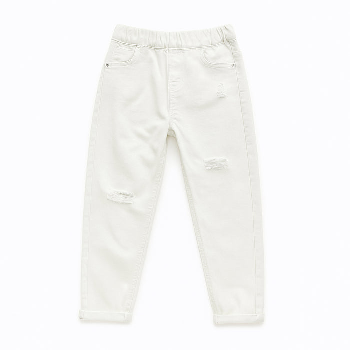 Boy Denim White Raugh Pant