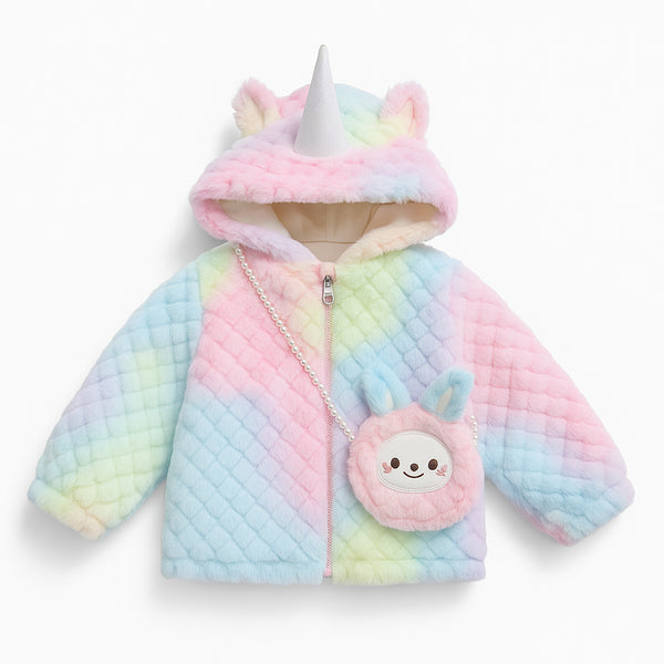 Girl Multi Color With Bag Jacket