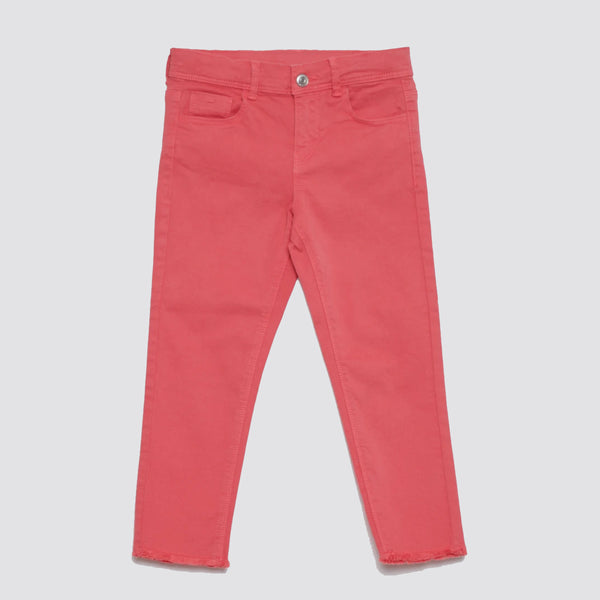 KIA BI Denim Rose Color Capri Slim Stretch