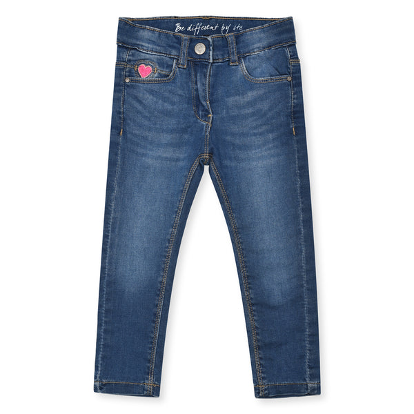 STA CC ATO Girl Denim Blue Heart Patch Winter Pant