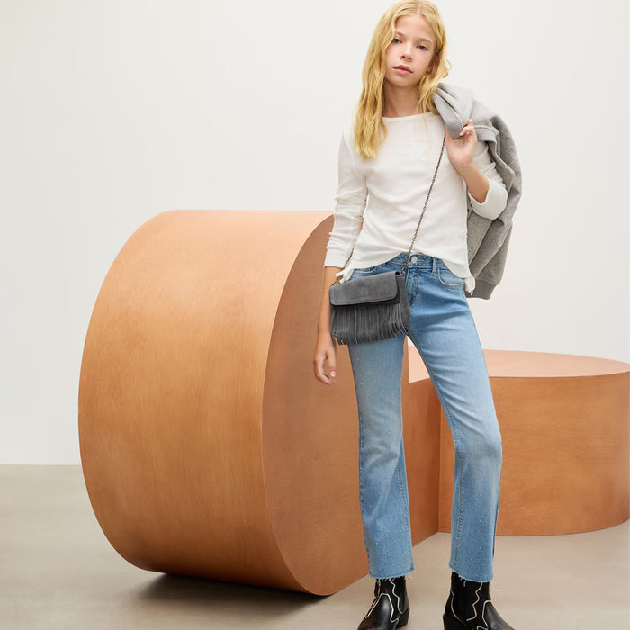 ECIN Girl Denim Blue Rimstones Pant
