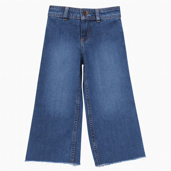 ECIN Girl Denim Bell Bottom Back Pocket Pant