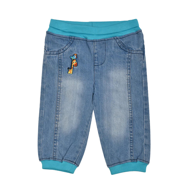 BO Denim Blue Giraffe Embroidery Jogger Pant