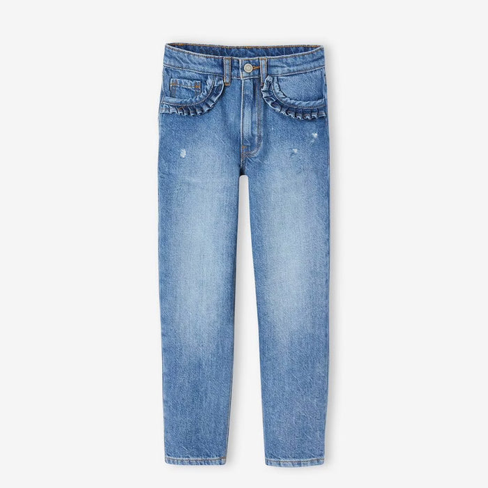 VBD Girl Blue Pant With Pocket Frill