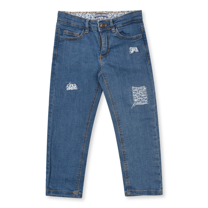 OM Girl Blue Rough Design Pant