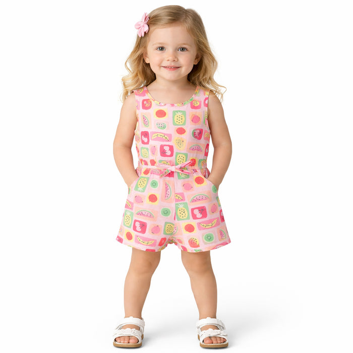 PICA Girl Fruits Printed Pink Jumpsuit