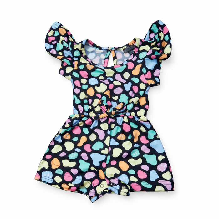 PICA Girl Emoji Printed Navy Blue Jumpsuit