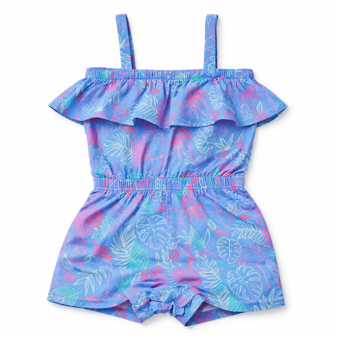 PICA Girl Blue Leaves Printed Jump Suite
