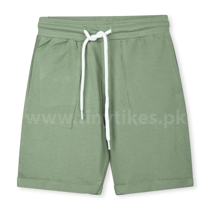 Jersi Organic Cotton Green Shorts For Boys - TinyTikes.pk