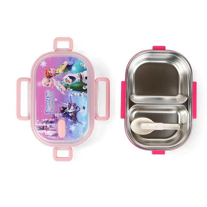 KIDS Frozen Character Printed Stainless Steel Lunch Box-2 Compartments