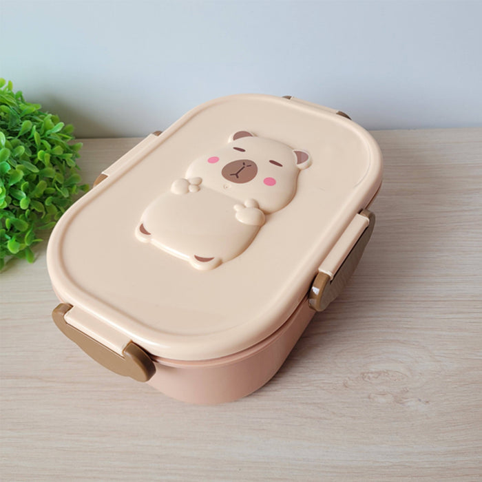 KIDS Bear Design Stainless Steel Lunch Box-2 Food Compartments