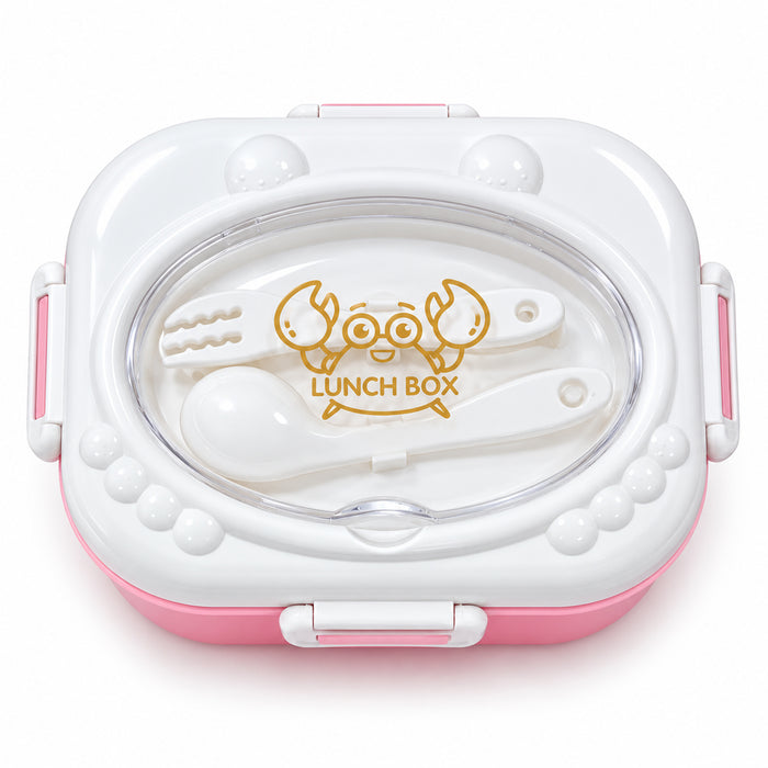 KIDS Crab Design Plastic Lunch Box With 2 Spoon