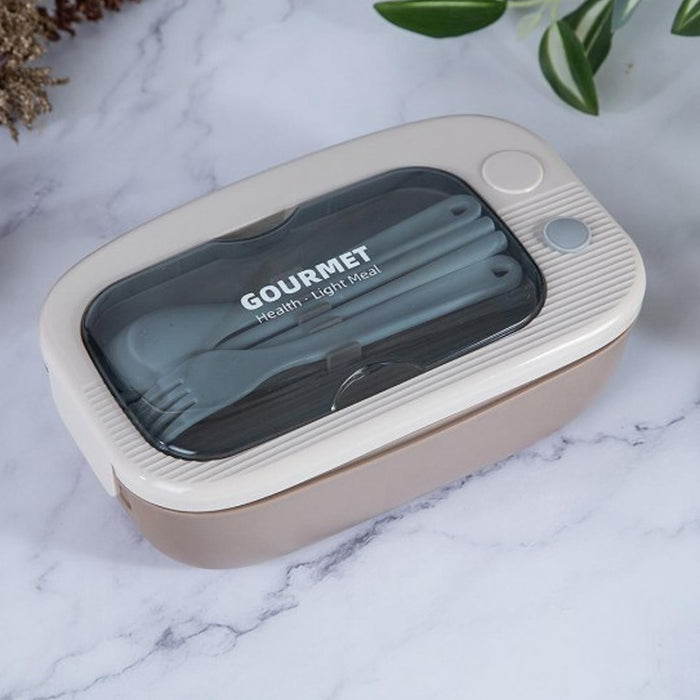 KIDS Stainless Steel Lunch Box With 2 Spoon-3 Food Compartments