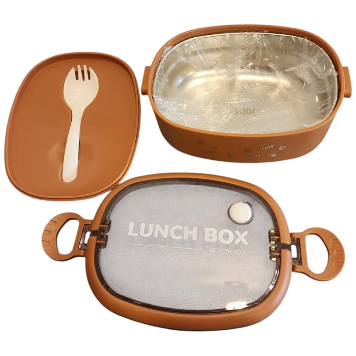 KIDS Plastic Lunch Box With Stainless Steel Innner