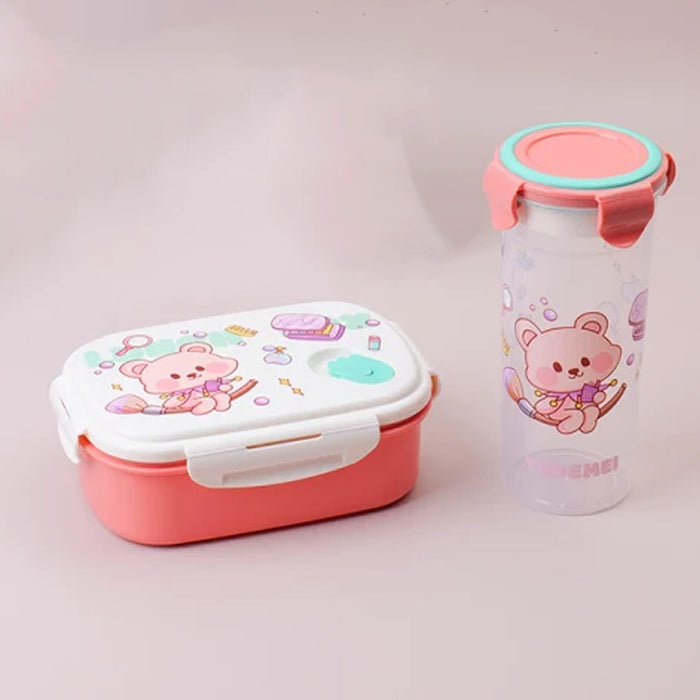 KIDS Cartoon Printed Lunch Box with Water Bottle