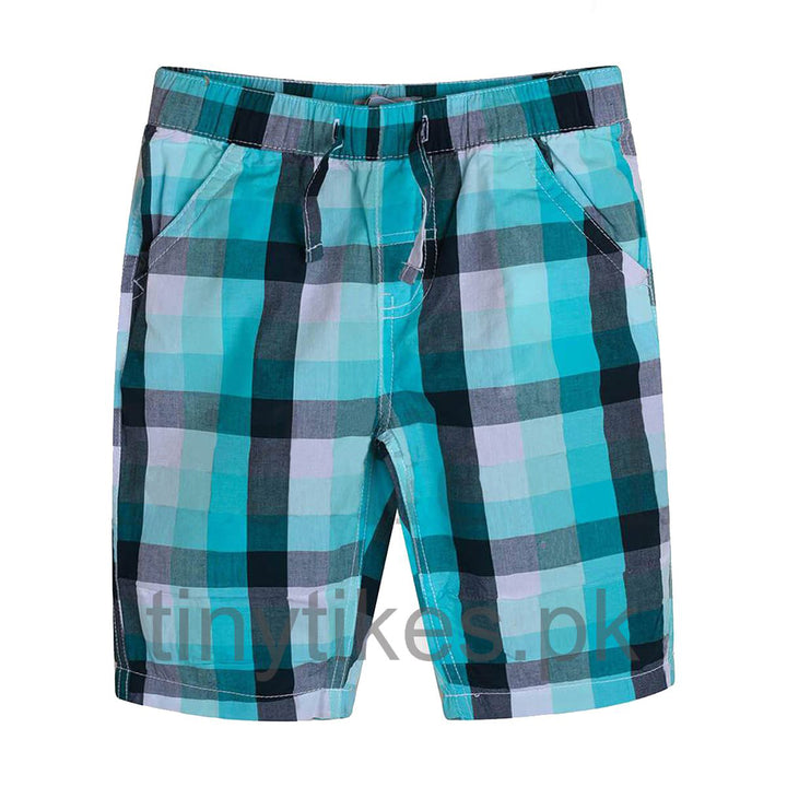 LH Boy Cotton Shorts Check print - TinyTikes.pk