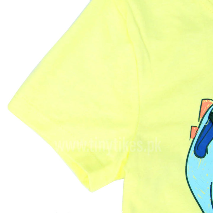 LK Boys Yellow Dino Shirt - TinyTikes.pk