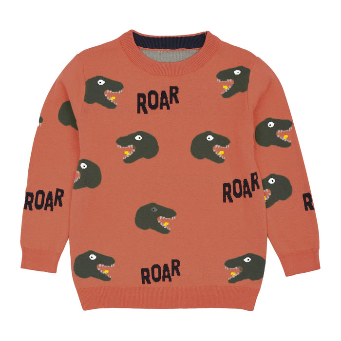 MC Boy Green Dino Roar Sweater - TinyTikes.pk