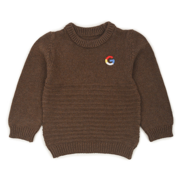 MC Chocolate Embroidered G Patch Sweater