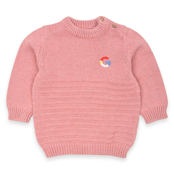 MC Girl Pink Knitted G Patch Sweater