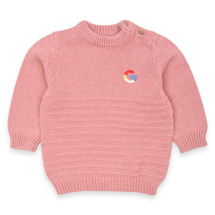 MC Girl Pink Knitted G Patch Sweater