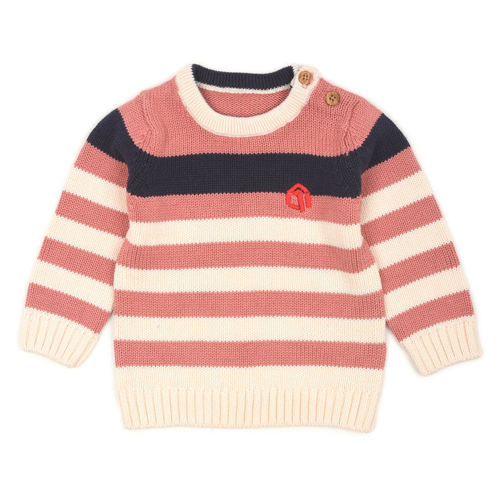 MC Knitted Blue White Knitted Sweater