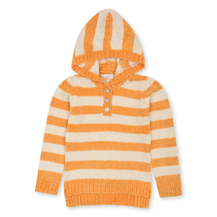 MNG Shimmery Hoodie Sweater With Yellow Lining - TinyTikes.pk