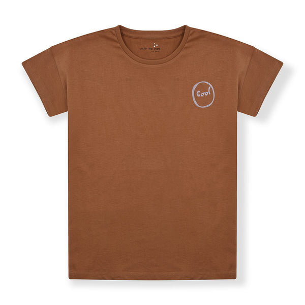 NXT Boy Short Sleeves T-Shirt Brown Color & Cool Logo in Front - TinyTikes.pk