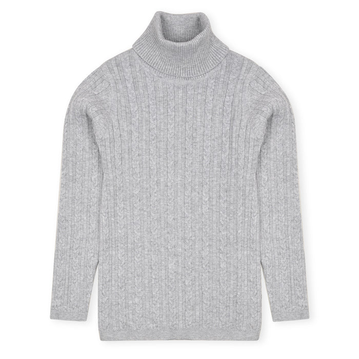 NXT Girl Roll Neck Jumper Grey Color - TinyTikes.pk