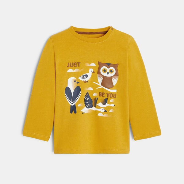 OB Uni Bird Printed Yellow T-Shirt