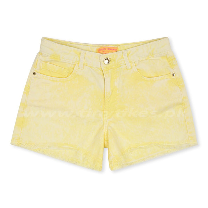 OM Denim Yellow Short For Girls Tie & Dye - TinyTikes.pk