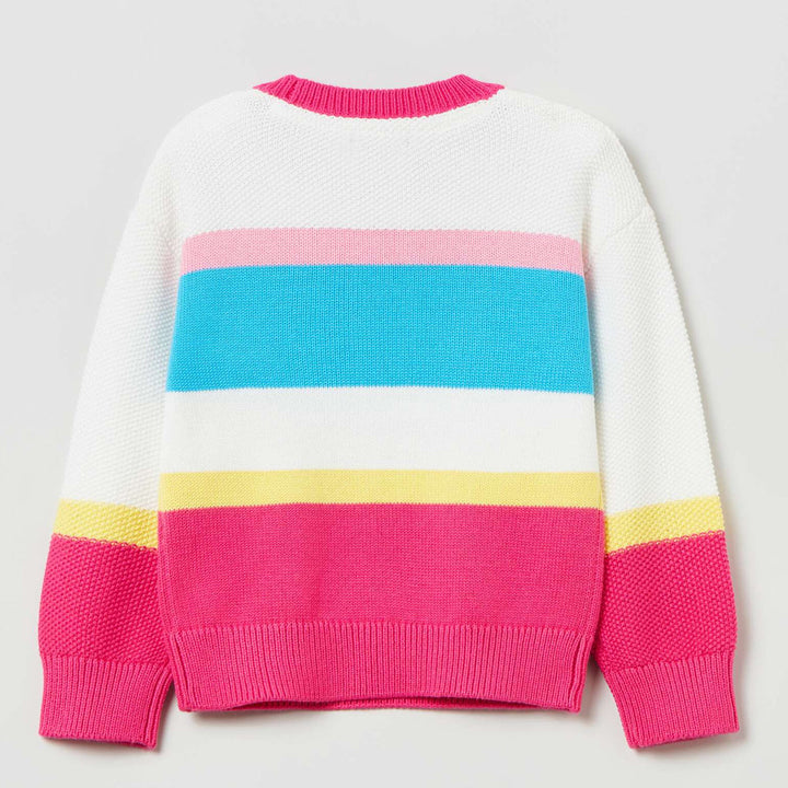 O V S Girl Pullover Sweater Multi Color Knitwear - TinyTikes.pk