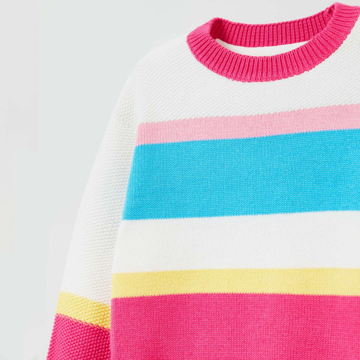 O V S Girl Pullover Sweater Multi Color Knitwear - TinyTikes.pk